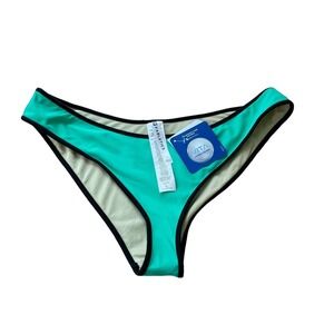 New Fabletics Bajan Hipster Bikini Swimsuit Bottoms In Green/Black Women's Large